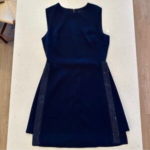 Ted Baker Navy Mini Dress with Embellished Sides Size 2